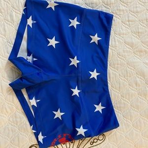 Feed me fight me blue star shorts